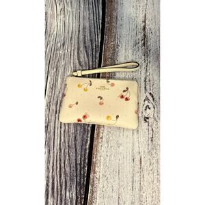 COACH Corner Zip Wristlet in Cherry Print